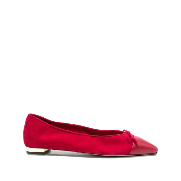 アクアズーラ レディース サンダル シューズ Bow-detail cap-toe flats Red