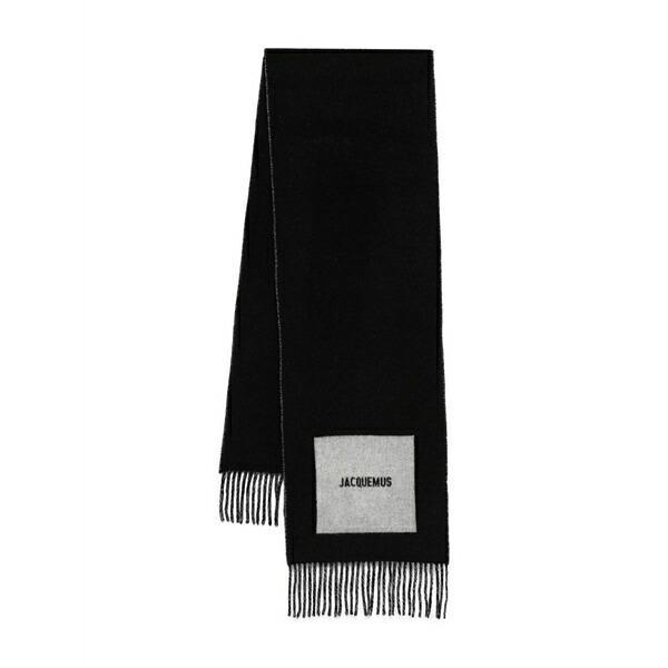 ジャクエムス メンズ 消音装置・袈裟・えり巻き 佩び物 L\u0027￡charpe rond carr￡ scarf Black