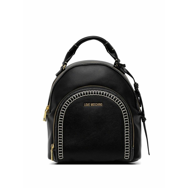 優しいこと モスキーノ レディース うしろ側容器に並べる・背嚢 御徒面子 Logo-detail top handle backpack Black