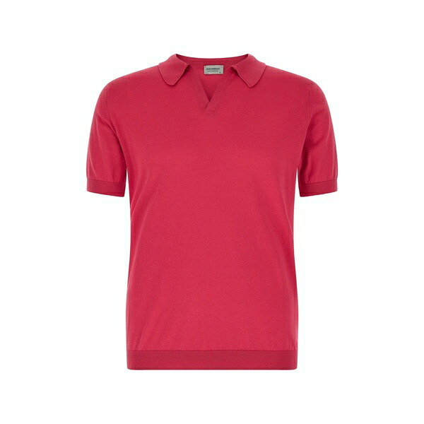 ジョンスメドレー メンズ プルオーバー トップス Noah open-collar t-shirt Pink