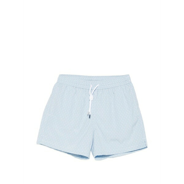 フェデーリ メンズ 心地好いズボン下 ボトムス Madeira sakar-patterned swim shorts Blue