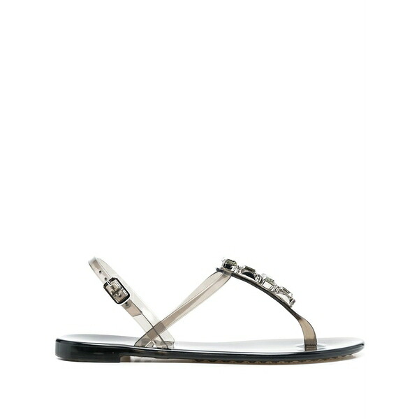 カサディ レディース サンダル シューズ Crystal-embellished jelly sandals Black