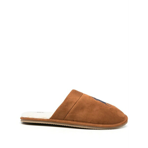 ラルフローレン メンズ サンダル シューズ Polo pony embroidered slippers Brown