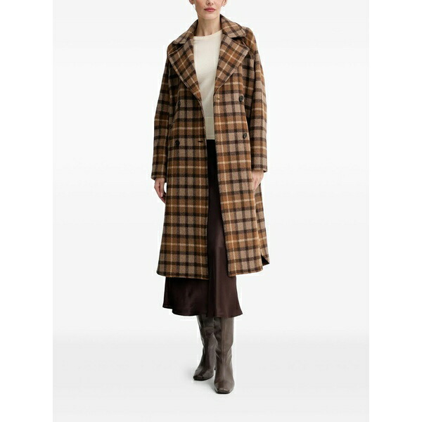 マルコポーロ レディース コート アウター Double-breasted coat Brown｜asty