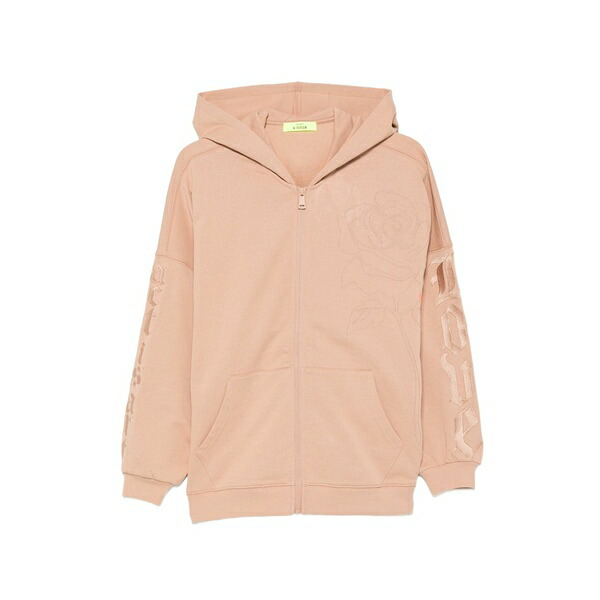 ツイン書き割り レディース ジレー アウター Floral-embroidered hoodie Neutrals