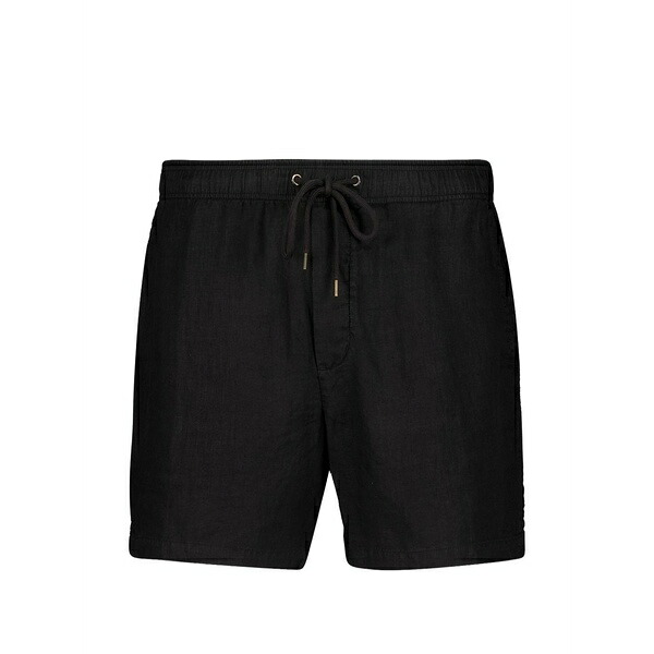 ジェームス パース メンズ カジュアルパンツ ボトムス Drawstring-waist linen shorts Black｜asty
