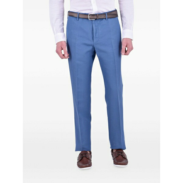 インコテックス メンズ 心地好いズボン下 ボトムス Pressed-crease trousers Blue