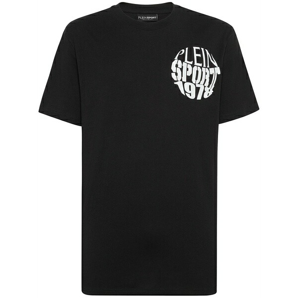 飾り気のない運動競技 メンズ ティーシャツ トップス Logo-print cotton t-shirt  Black