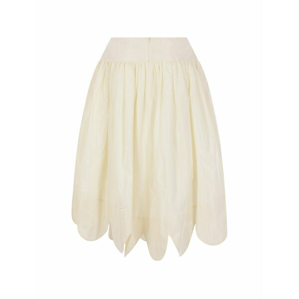 シモーネ・ロシャ レディース スコート ボトムス Scalloped-hem MIDI skirt Neutrals