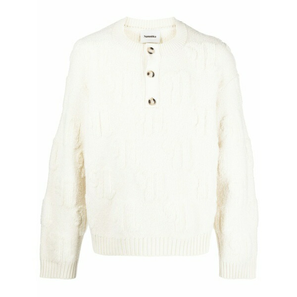 ナヌーシュカ メンズ 編み物\u0026プルオーバー アウター Raised-logo crew-neck jumper Neutrals