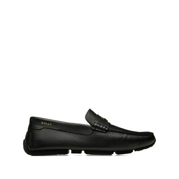 バリー メンズ スリッポン・ローファー シューズ Pilot driver grained-leather loafers Black