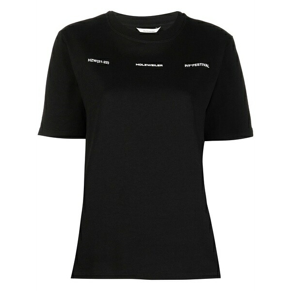 ホルツワイラー レディース ティーシャツ トップス Graphic-print short-sleeved t-shirt Black