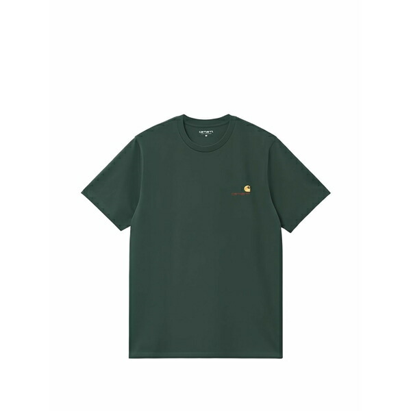 鉄道車両ハート型 メンズ ティーシャツ トップス American script t-shirt Green
