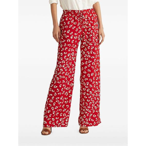 ラルフローレン レディース 心地好いズボン下 ボトムス Floral drawstring trousers Red