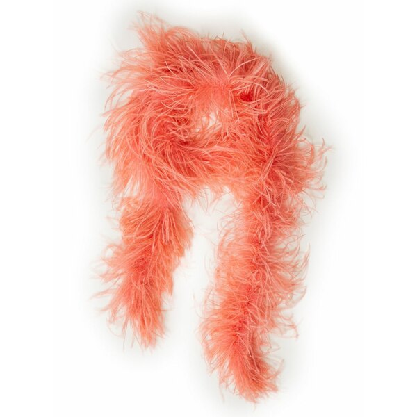 ツイン書き割り レディース 消音装置・袈裟・えり巻き 添え物 Feather-embellished scarf Pink