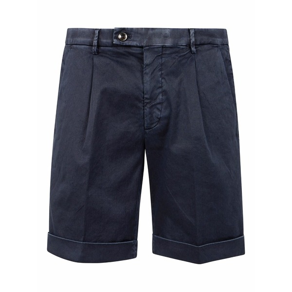 マイケル 電話を掛ける メンズ 心地よいズボン下 ボトムス Pleated cuffed shorts Blue