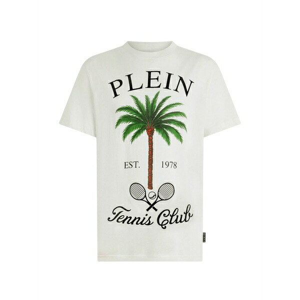 フィリップ飾り気のない メンズ ティーシャツ トップス Logo-lettering t-shirt Neutrals