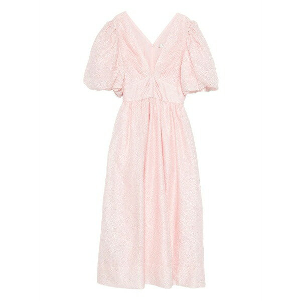 シー レディース 衣装 トップス Puff-sleeve v-neck MIDI dress Pink