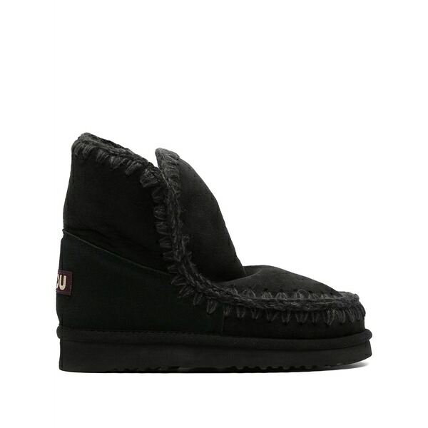 モウ レディース ブーツ シューズ 18 logo-appliqu￡ ankle boots Black