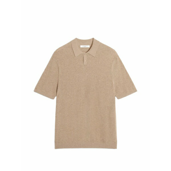 住み家 稲荷 メンズ スポーツシャツ トップス Texture polo shirt Neutrals
