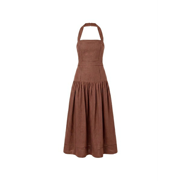 ニコラスカークウッド レディース ワンピース トップス Vivianne halterneck midi dress Brown｜asty