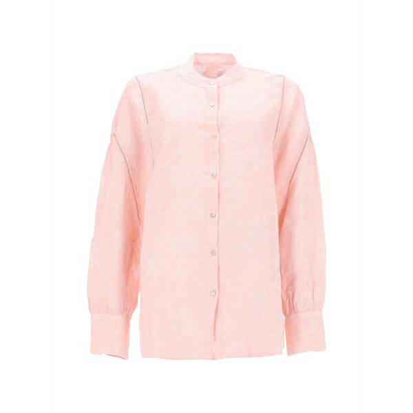 １２０％リノ レディース プルオーバー トップス Embroidered-detail shirt Pink