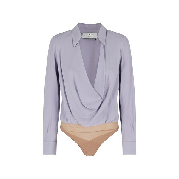 エリザベスフランキ レディース プルオーバー トップス Draped bodysuit Purple