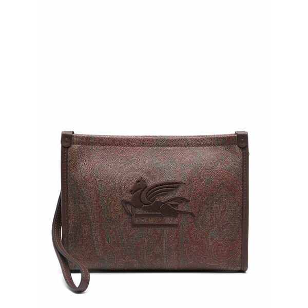 エトロ レディース クラッチペダル御徒面子 御徒面子 Paisley-print clutch bag Brown