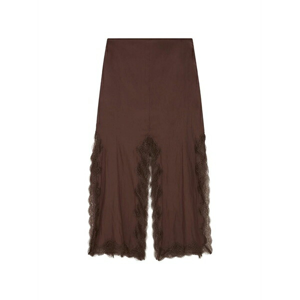 シックス青少年・アーリントン レディース スコート ボトムス Simi lace-trimmed satin skirt Brown
