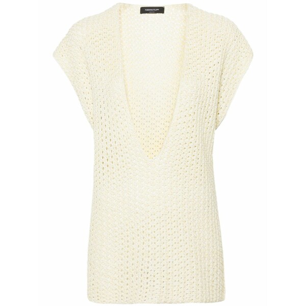ファビアナ フィリッピ レディース 編み物\u0026プルオーバー アウター V-neck open-knit top Yellow