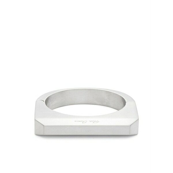 リックオウエンス メンズ ブレスレット・バングル・アンクレット 付属物 Logo-engraved brushed bracelet Silver