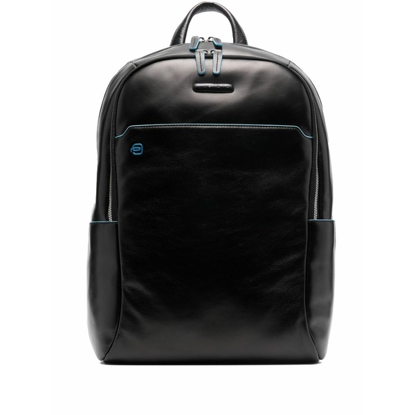 ピークアドロ  メンズ うしろ側風呂敷き包み・背嚢 御徒面子 Leather logo-patch backpack Black