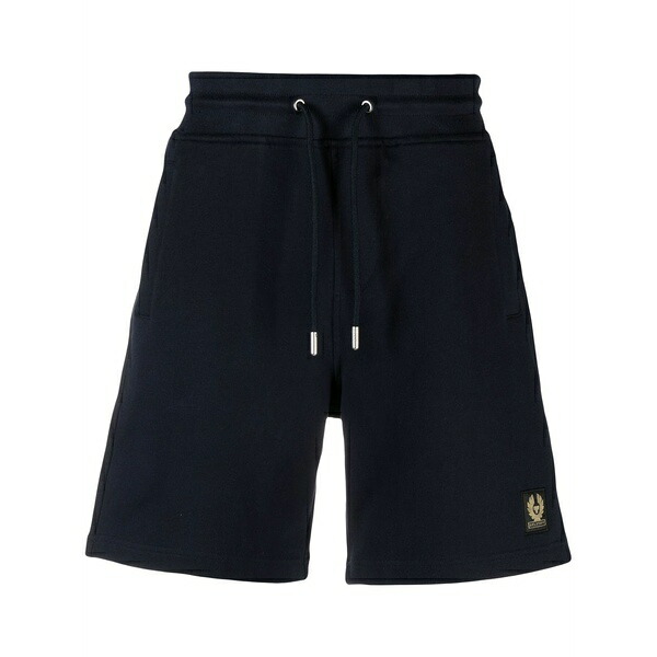 呼びりん原材料 メンズ 心地よいズボン下 ボトムス Logo-patch cotton track shorts  Blue