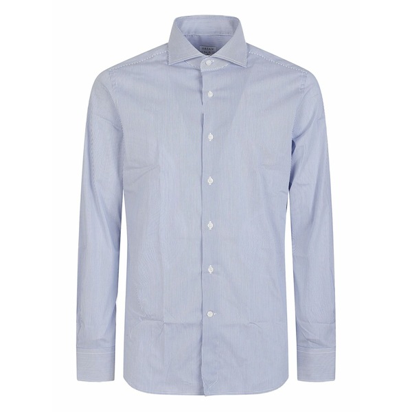 オリアン メンズ プルオーバー トップス Striped cotton shirt Blue