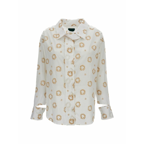 ジェジア レディース プルオーバー トップス Printed shirt White