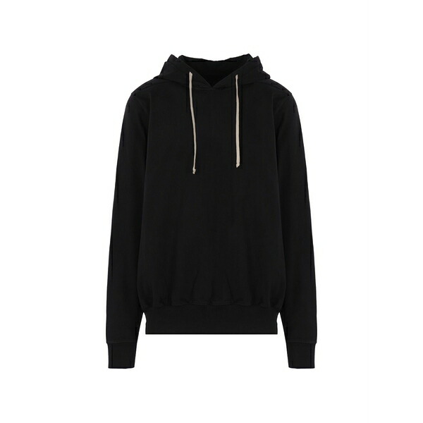 リックオウエンス メンズ パーカー・スウェットシャツ アウター Hun drawstring hoodie Black