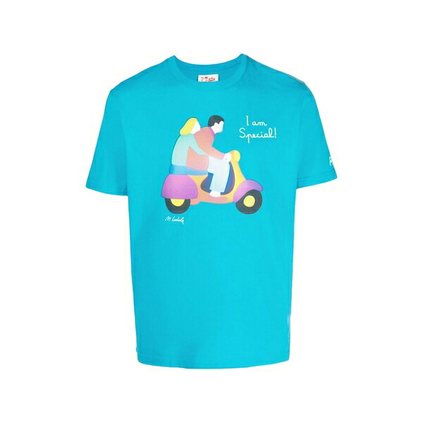 エムシーツーセイントバース メンズ ティーシャツ トップス Graphic-print crew-neck t-shirt Blue