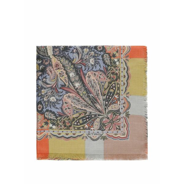 エトロ レディース 消音装置・袈裟・えり巻き 佩び物 Fringed scarf Yellow