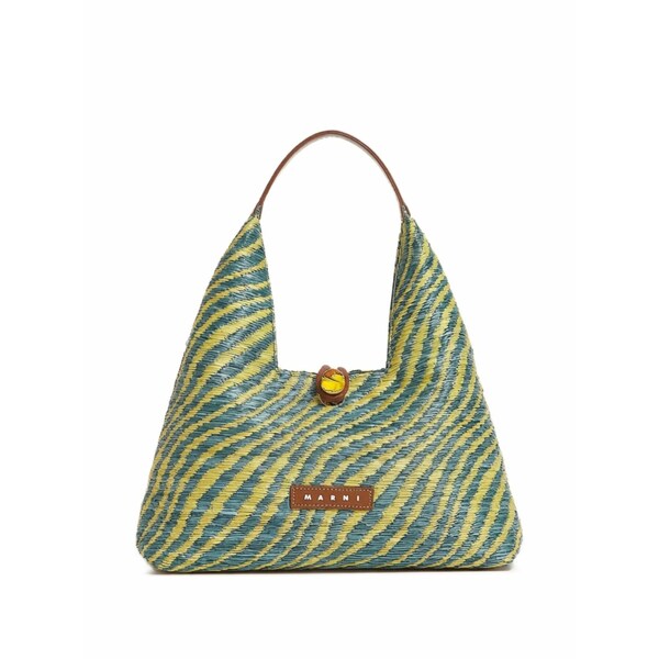 マルニ レディース ハンドバック 御徒面子 Trapeze wavy mini bag Green