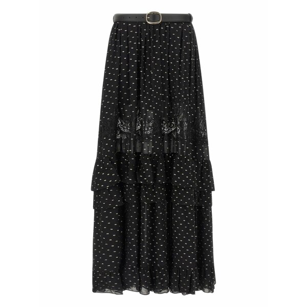 セルフ・ポートレイト レディース スコート ボトムス Chiffon lace maxi skirt Black