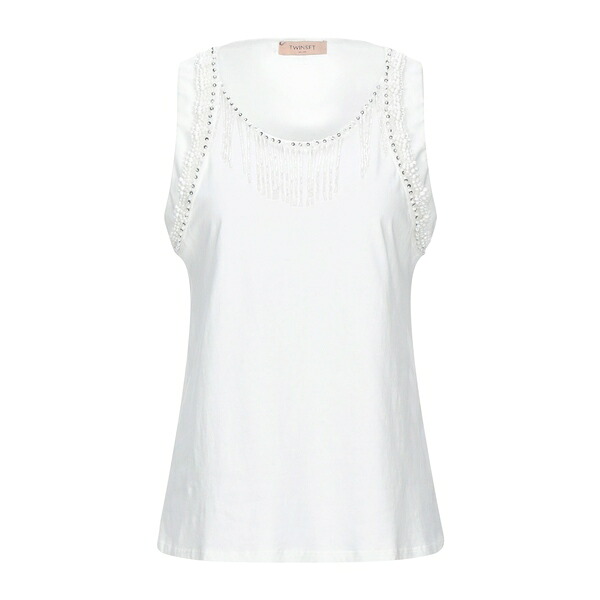 【送料無料】 ツインセット レディース Tシャツ トップス Tops White