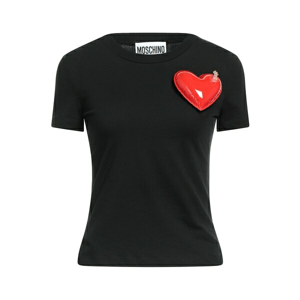 【送料無料】 モスキーノ レディース Tシャツ トップス T-shirts Black｜asty