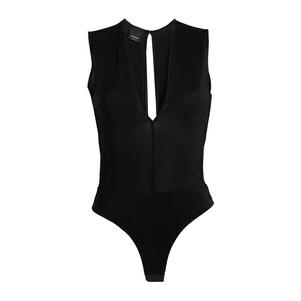 【送料無料】 ピンコ レディース Tシャツ トップス Bodysuits Black｜asty