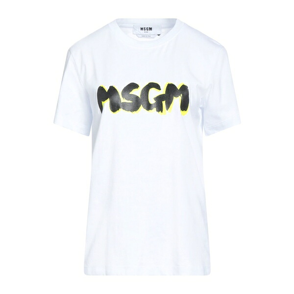 【送料無料】 エムエスジイエム レディース Tシャツ トップス T-shirts White｜asty