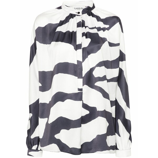 ランバン レディース シャツ トップス Graphic-print blouse White|asty