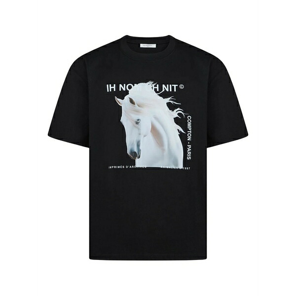 インノミネイト メンズ プルオーバー トップス Horse-print t-shirt Black