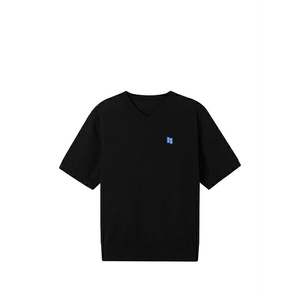 アーダーエラー レディース プルオーバー トップス V-neck logo-patch t-shirt Black