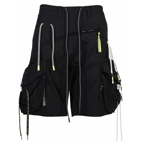 ミストリーハードレアリシーン メンズ 心地好いズボン下 ボトムス Multi drawcord cargo shorts  Black