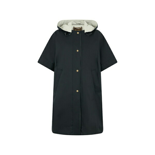 ムーレー レディース 厚地の外套 アウター Hooded short-sleeve coat  Blue