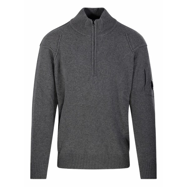 シーピーカンパニー メンズ ニット&セーター アウター Half-zip sweater Grey｜asty